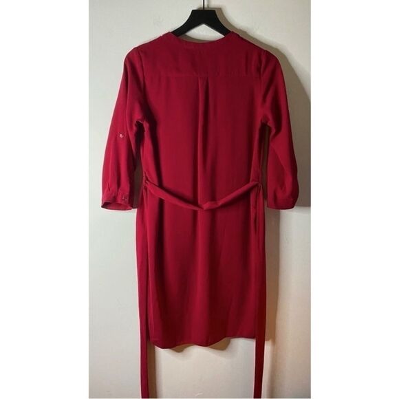 Dorothy Perkins Raspberry Collarless Shirt Dress Size 4 - Picture 4 of 11